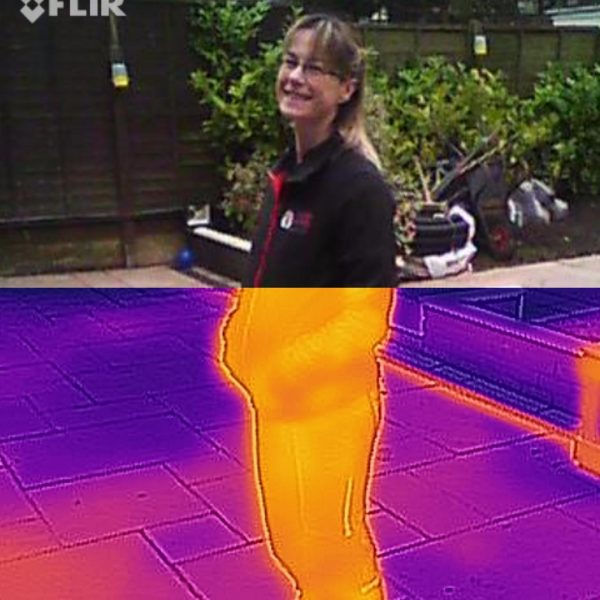 Thermal image of outdoor heater